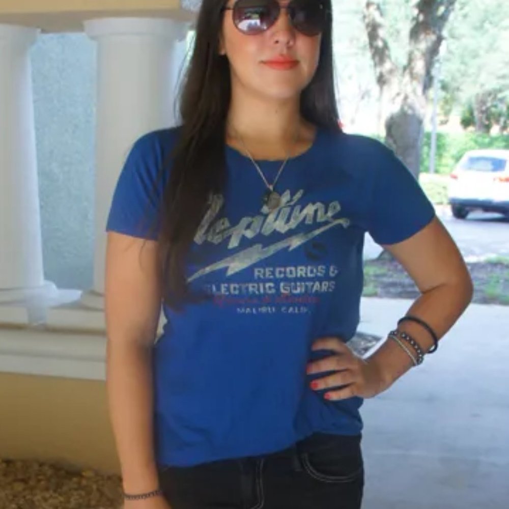 Lucky Brand Cobalt Blue Shirt Neptune Records XS